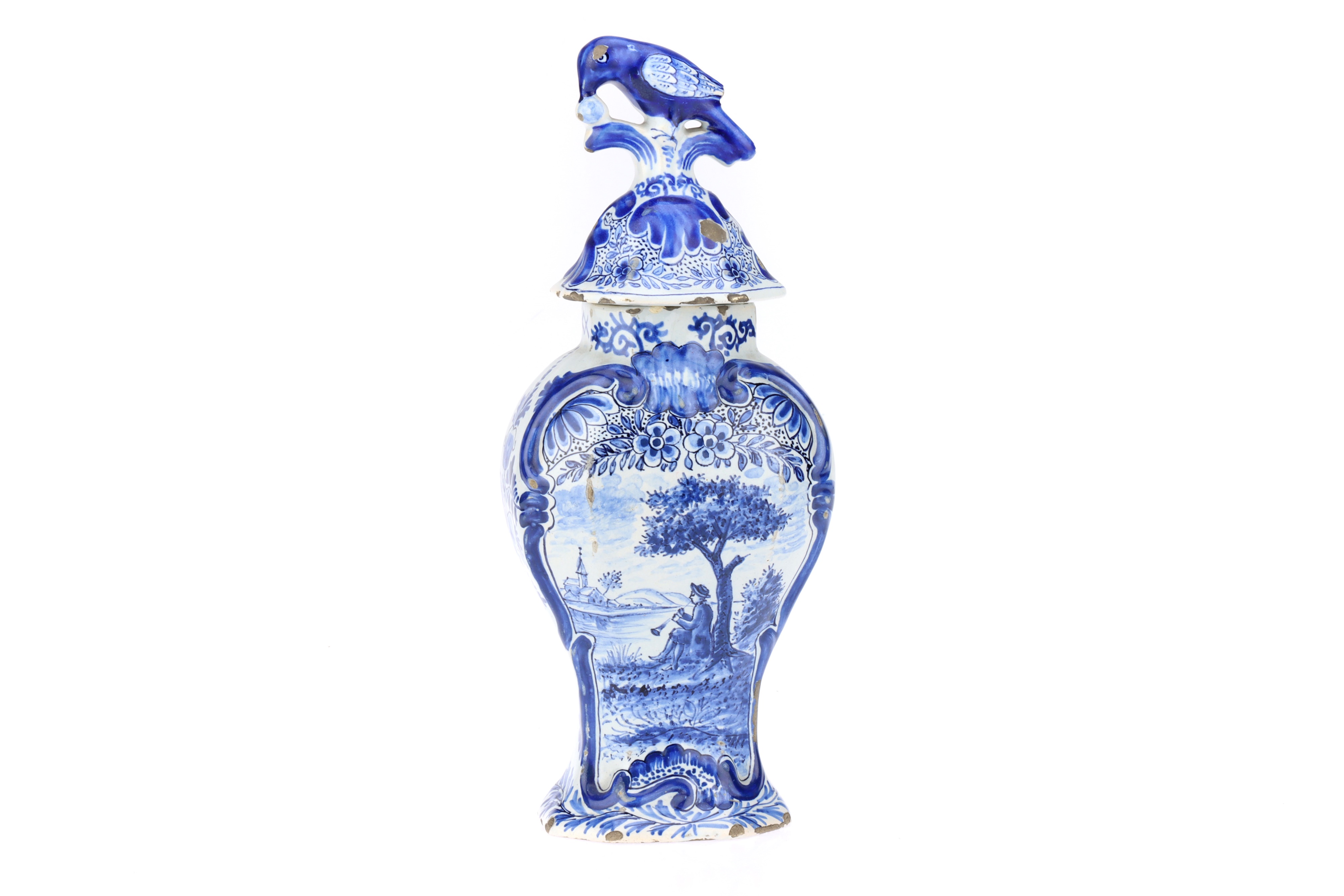 A Dutch Delft Jar and Cover,