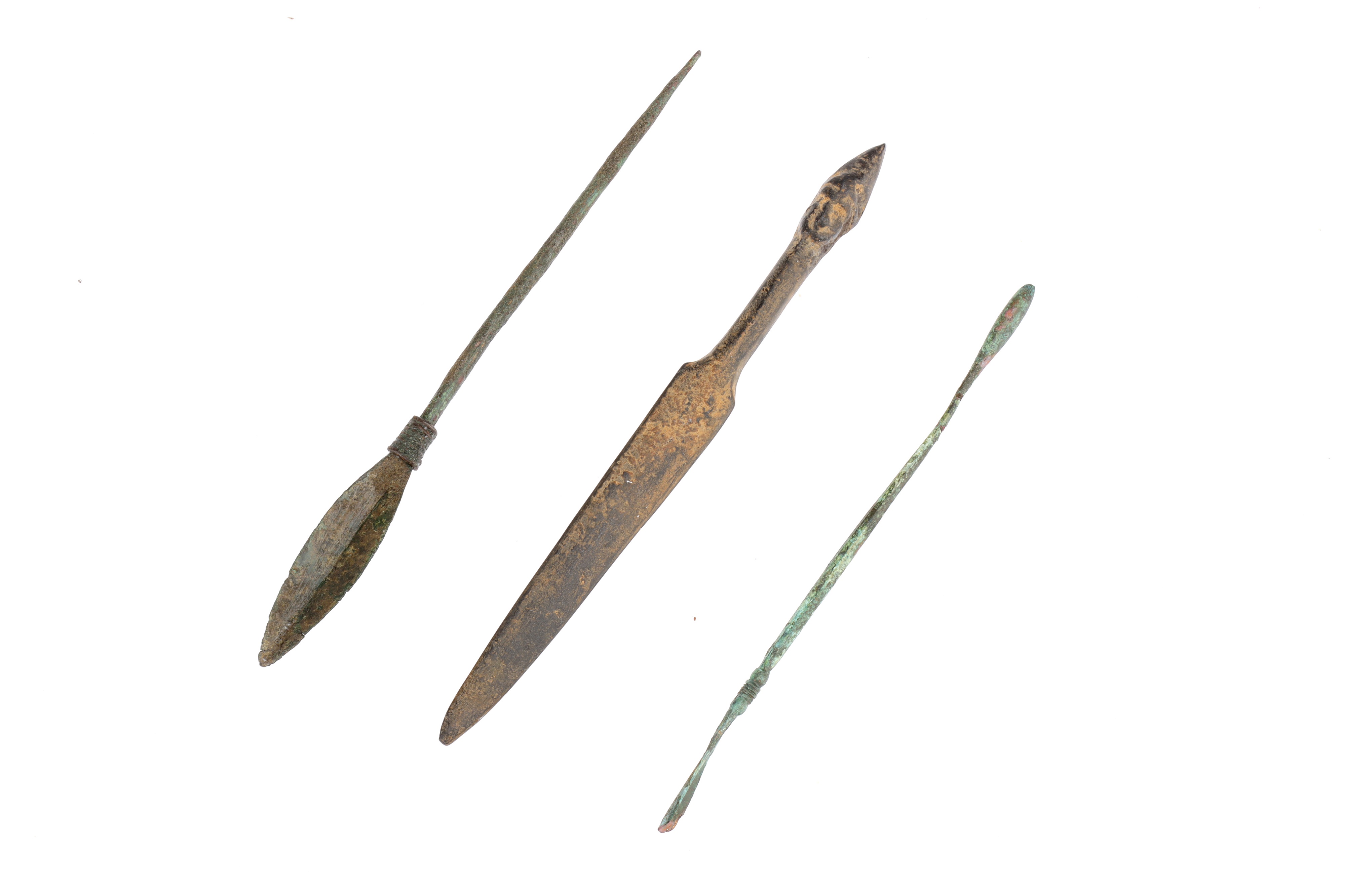 Three Roman Bronze Implements,