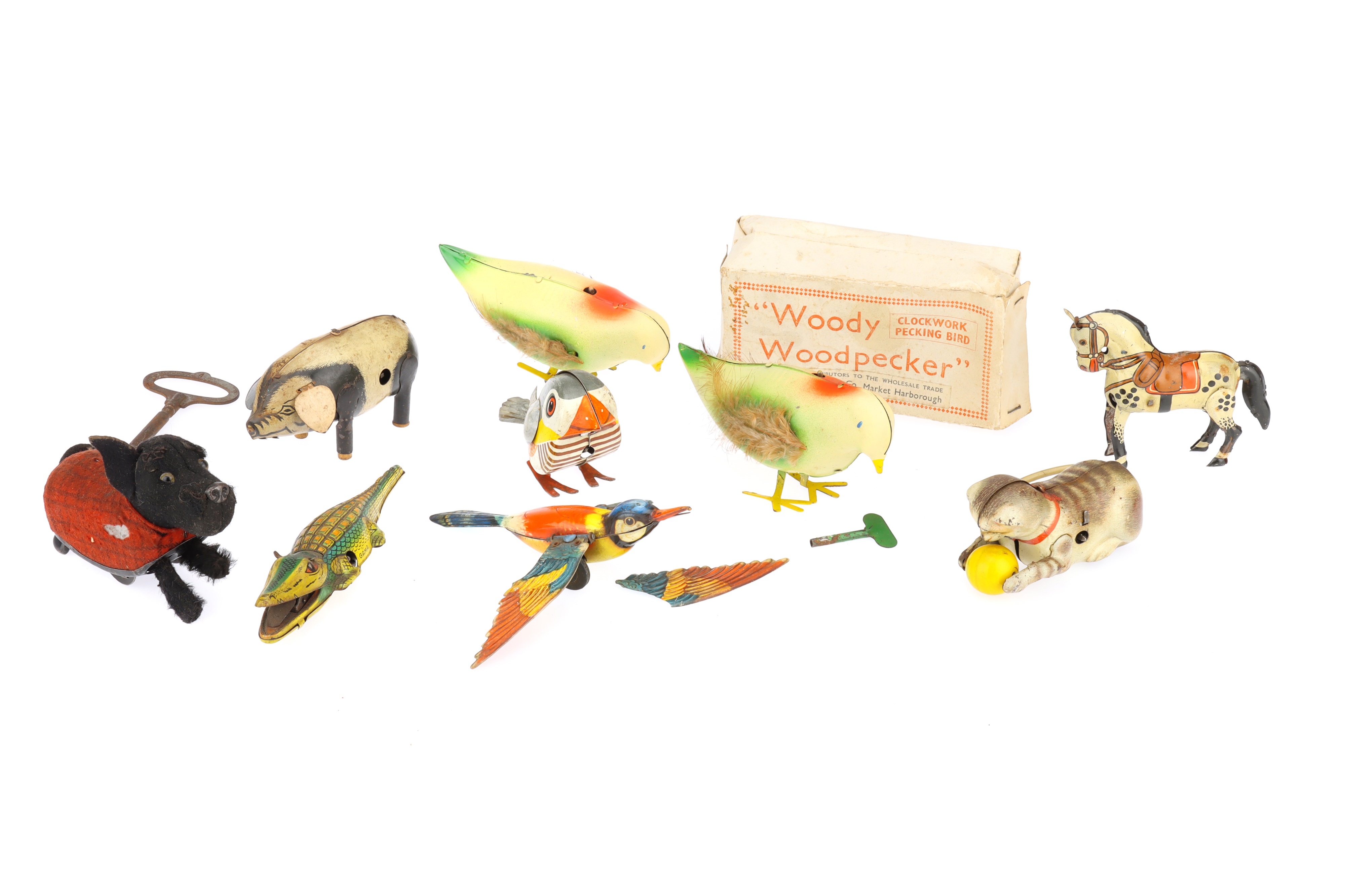 Collection of Tin Plate Toy Animals,