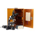 An Ernst Leitz Wetzlar, Dialux Trinocular Compound Microscope,