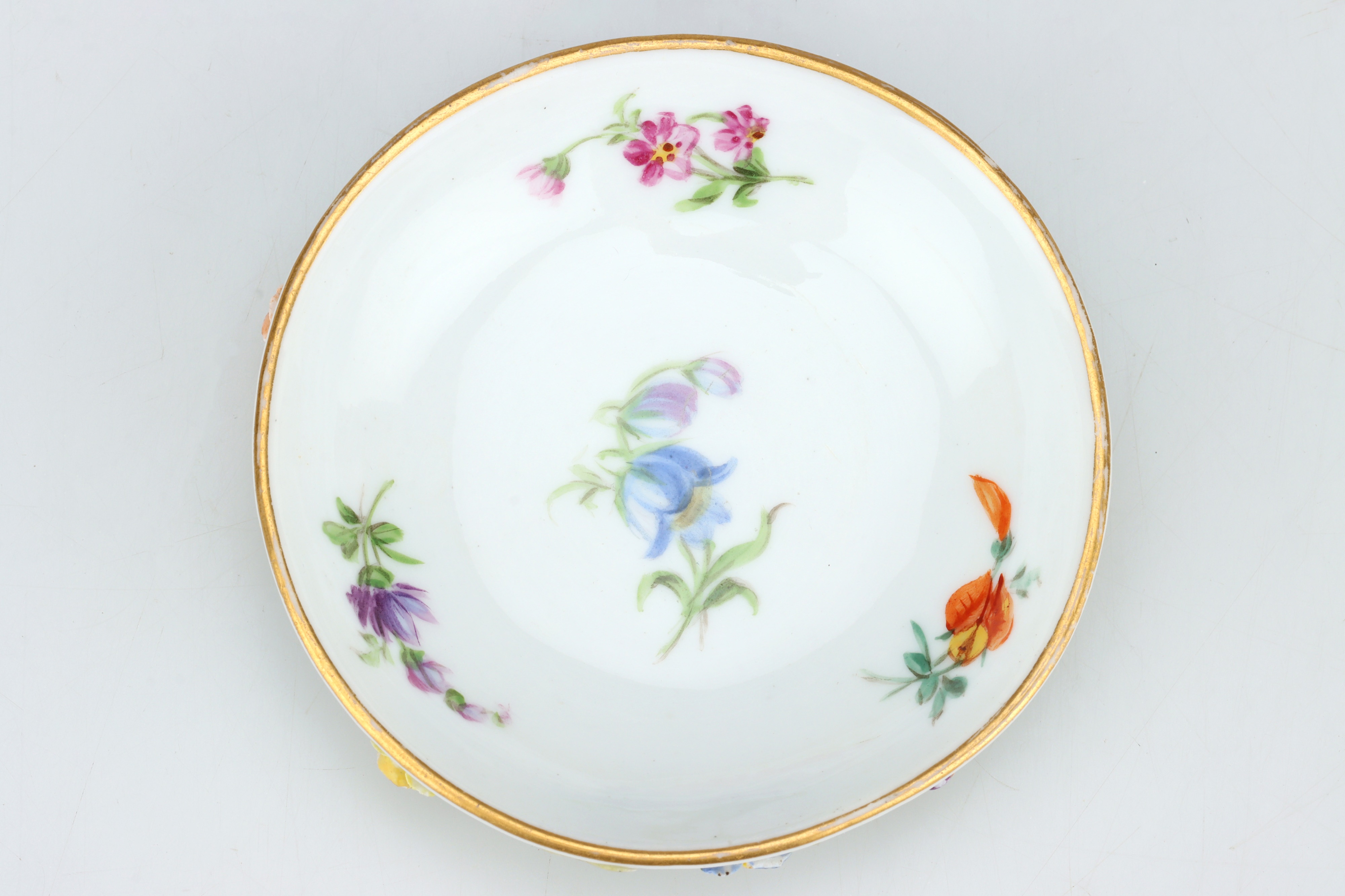 19th Century Meissen Floral Encrusted Miniature Cup and Saucer, - Image 5 of 10