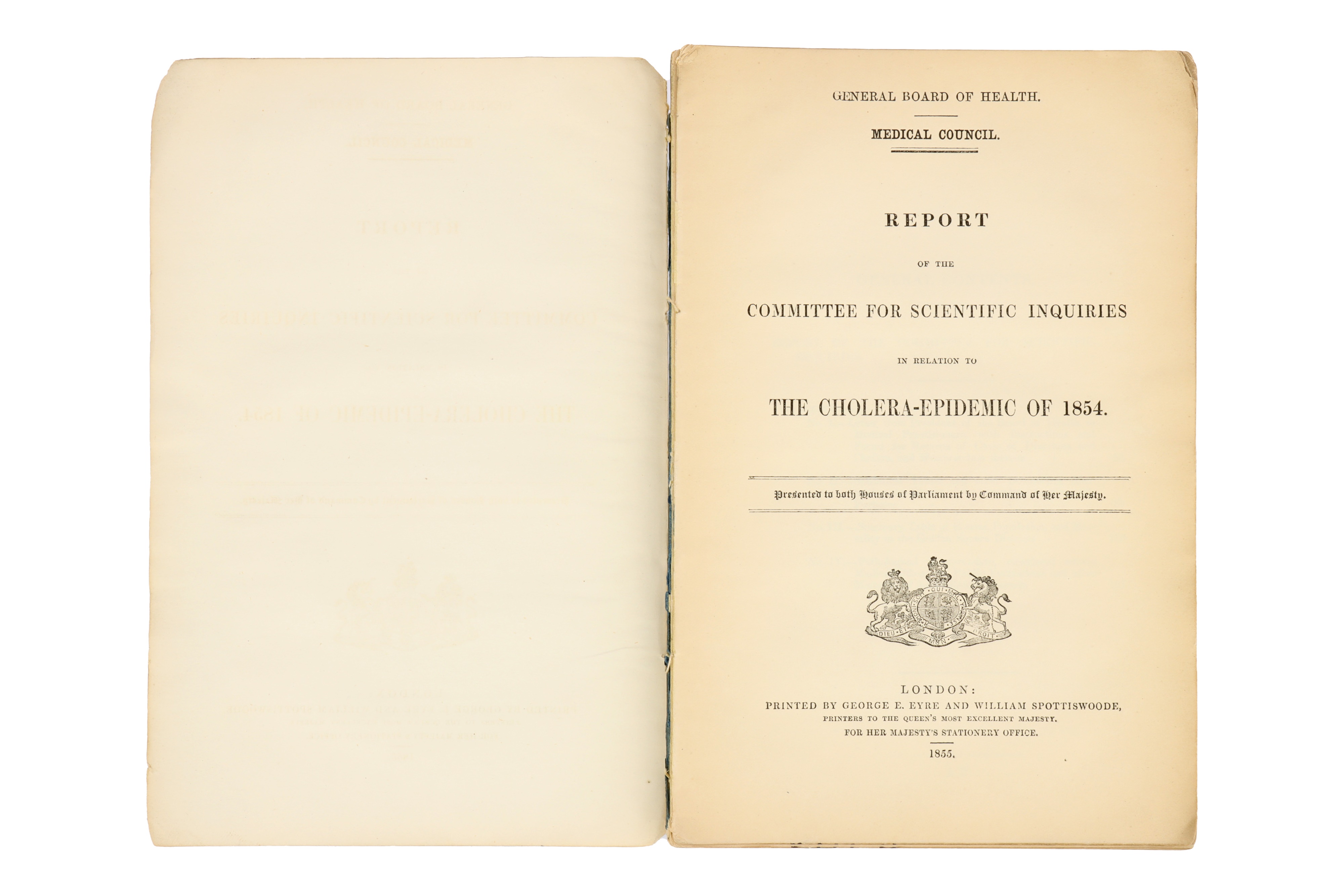 Medicine - Report, The Cholera Epidemic of 1854, - Image 3 of 11