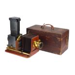 An Attractive Victorian Brass & Mahogany Magic Lantern,