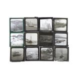 Collection of Magic Lantern Slides of Ships, Boats and Harbour Scenes,