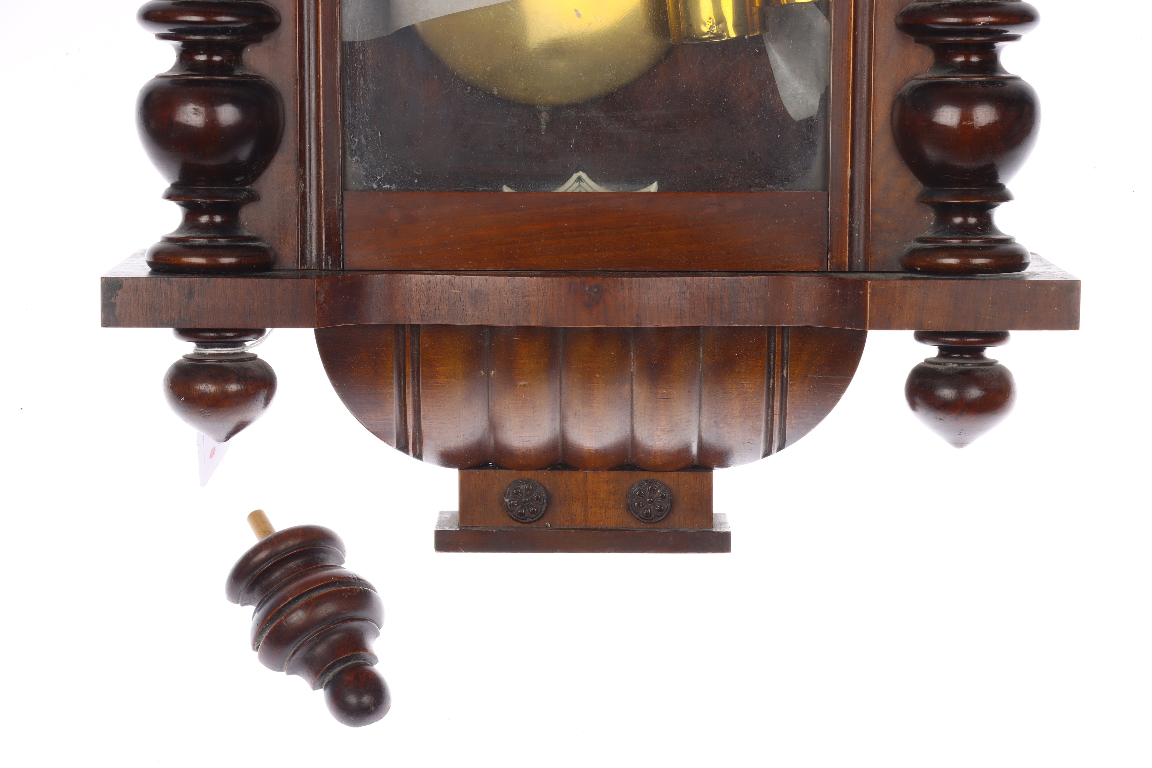A 19th century oak cased Vienna style wall clock with twin train weight driven movement by Gustav - Image 4 of 4