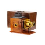 A Brass & Mahogany Victorian Magic Lantern,