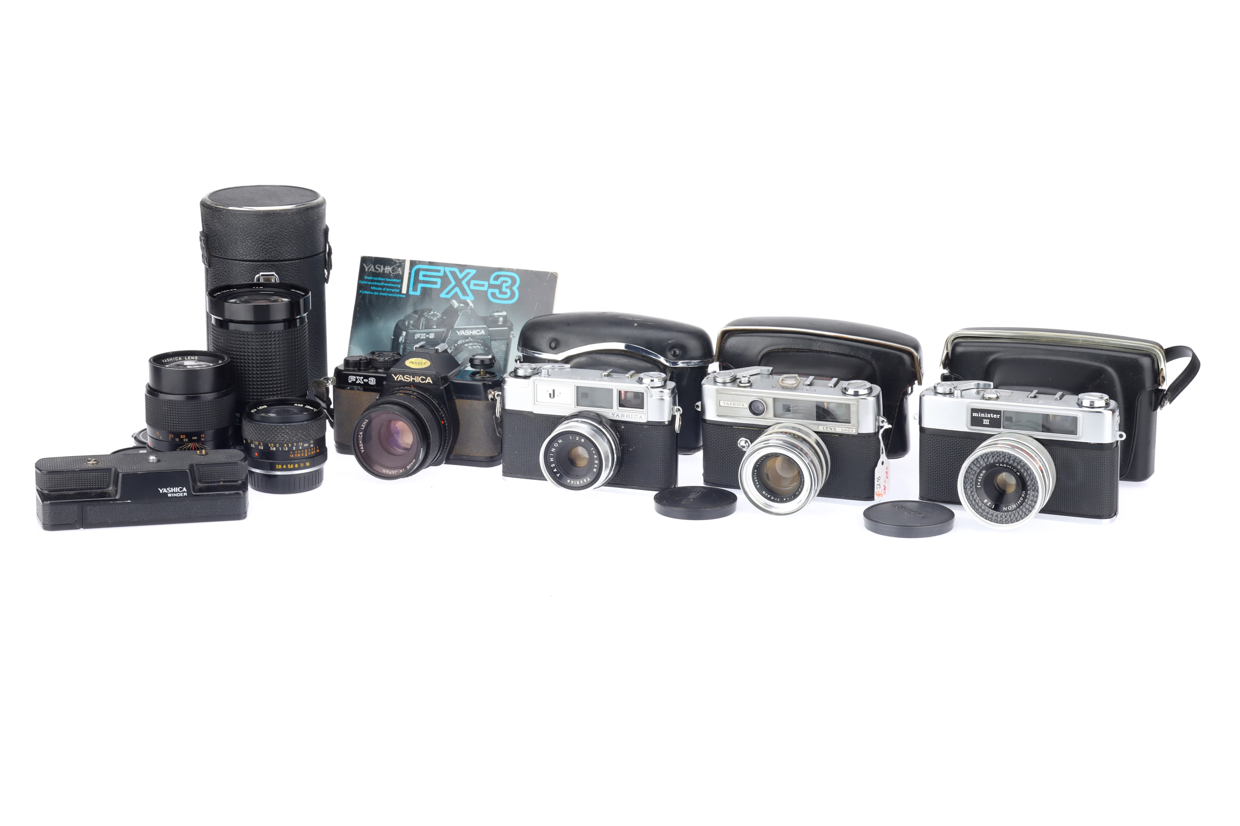 A Selection of Yashica 35mm Film Cameras & Lenses,
