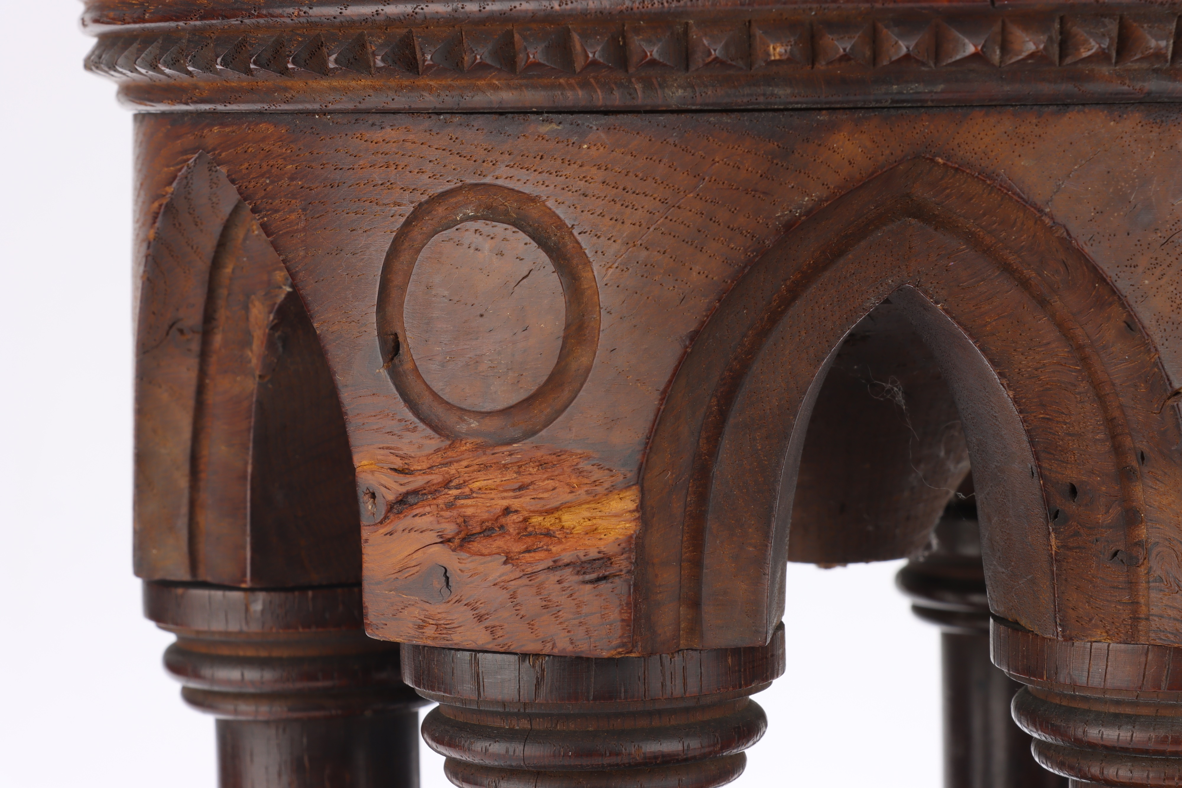 A Gothic Oak Travelling or Portable Font, - Image 4 of 4