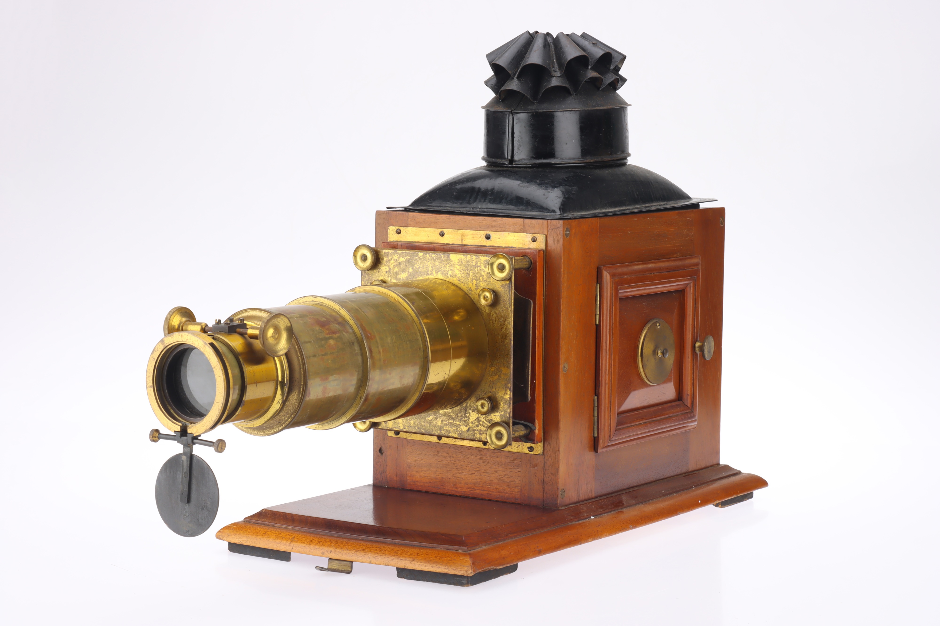 Brass & Mahogany Magic Lantern, - Image 3 of 4