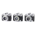 Three Kodak Medalist Medium Format Rangefinder Cameras