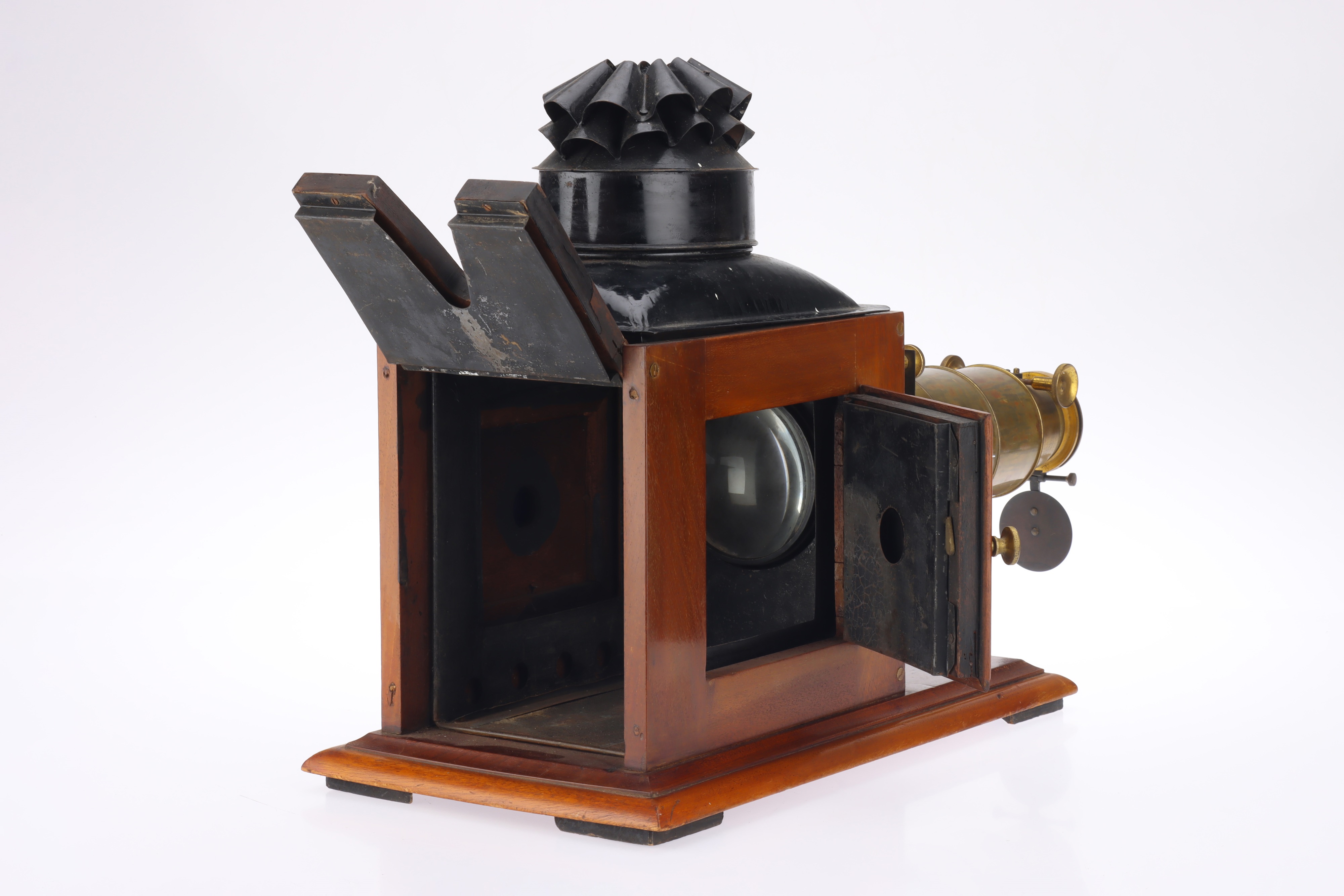 Brass & Mahogany Magic Lantern, - Image 4 of 4