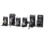 A Selection of Six Folding Roll Film Cameras