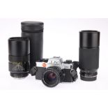 A Leitz Portugal Leica R4 35mm SLR Camera with Lenses