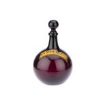 A Globe Shaped Amethyst Glass Apothecary Bottle,