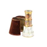 A Large & Fine Mother of Pearl & Gilt Brass Monocular