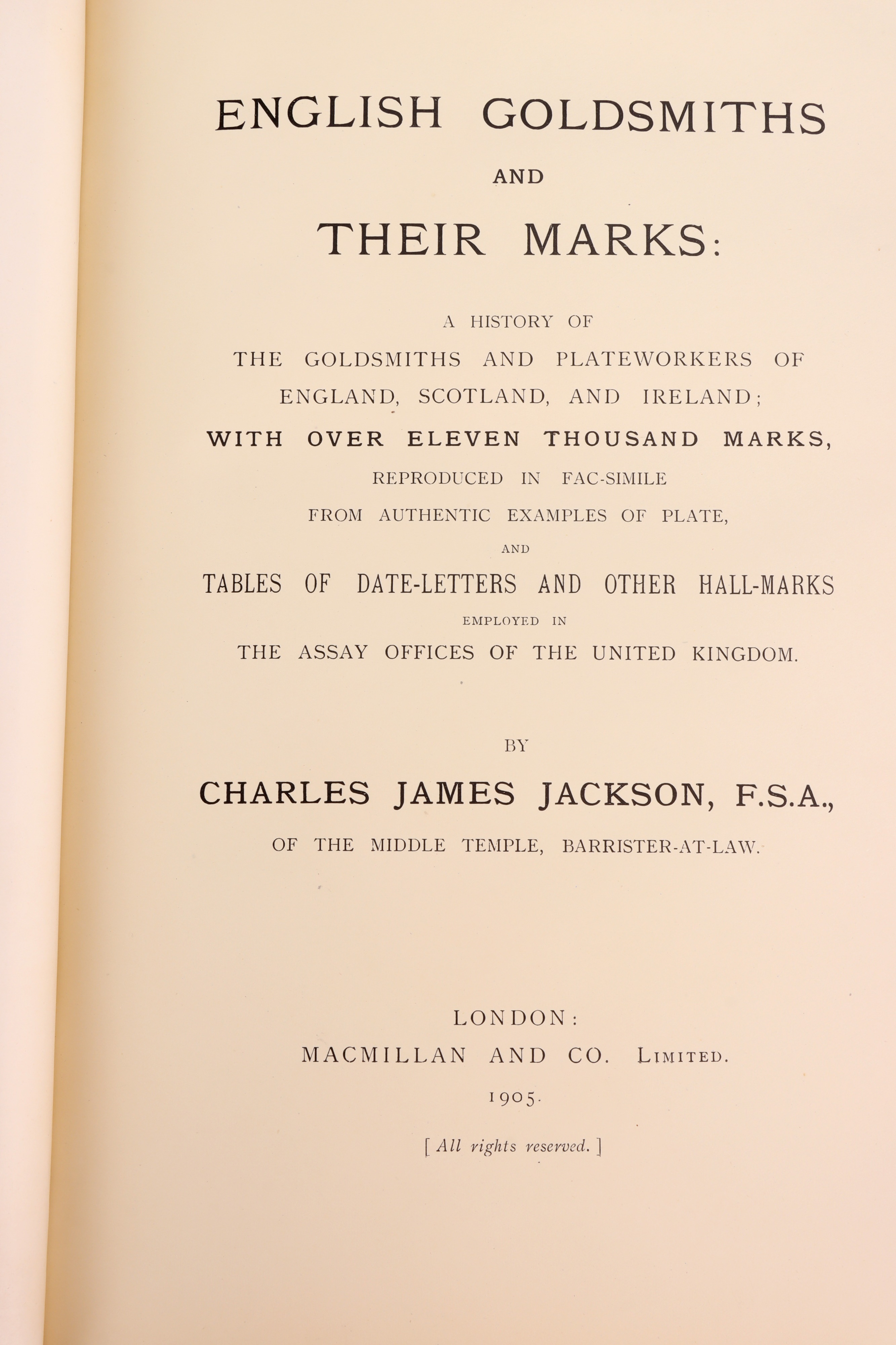 Jackson (Sir C. J.) English Goldsmiths and Their Marks, [1905] - Image 3 of 4