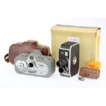 Paillard Bolex B8 and a Zeiss Ikon Movinette 8B Cine Movie Cameras