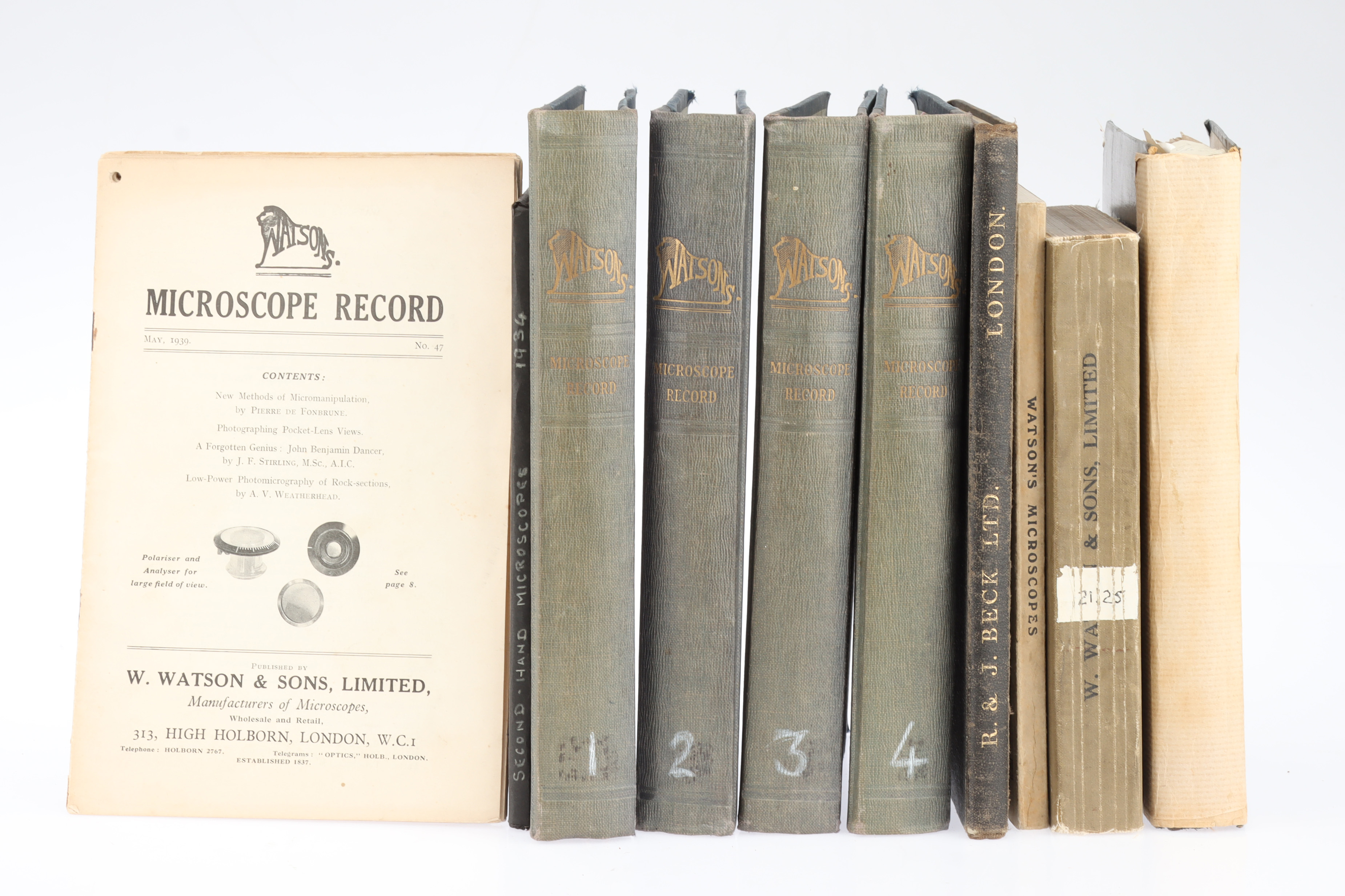 Microscopes, Collection of Watson Books & Catalogues,