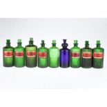 A Collection of 8 Large Green Poison Apothecary Rounds,