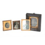 A Set of Four Early Ambrotype / Daguerreotype Photos,