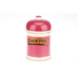 A Ceramic Pink & Cream Apothecary Jar,
