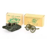 Britains last version boxed 1876 Bren Gun Carrier (With Crew) in dark green with gold exhausts,