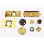 A Small Collection of Brass Microscope Accessories,