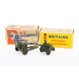 Britains post WW2 set 2173 B.A.T. Gun in very uncommon 1950's enclosed box, with a 9725 4.5 inch