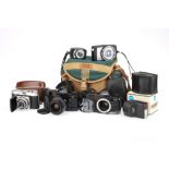 A Group of 35mm Cameras and Accessories