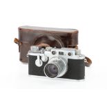 A Leitz Leica IIIf 35mm Rangefinder Camera,