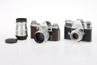 A KW Praktina and a Kodak Retina Reflex III SLR Cameras