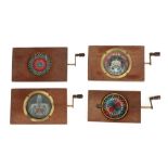 Four Animated Magic Lantern Slides in Wooden Frames