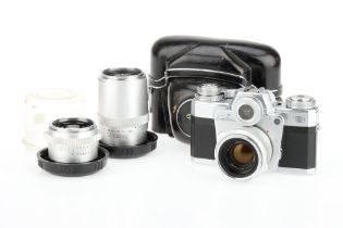 A Zeiss Ikon Contarex 'Bulls-Eye' 35mm SLR Camera Outfit,