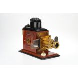 Victorian Brass & Mahogany Magic Lantern,