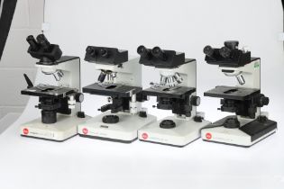 Collection of 4 Leitz Binocular/Trinocular Microscopes,