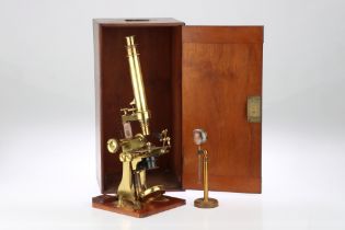 A Victorian Brass Compound Microscope By Baker,