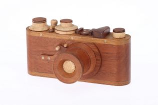 * A Wooden Model of a Leica Ia Camera,