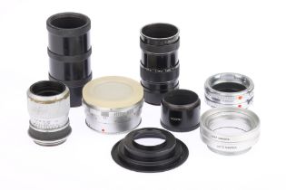 A Selection of Leitz Leica Adaptors, Tubes, & Rings,