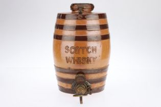 Large Locking Salt Glaze Doulton Whisky Jar,