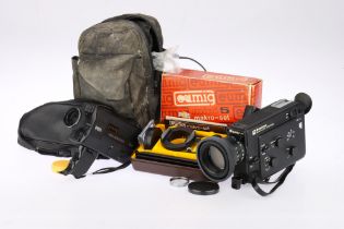 A Sankyo Supertronic and a Eumig Mini Super 8 Cine Movie Cameras