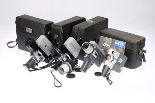 A Group of Canon and Bolex Cine Movie Cameras