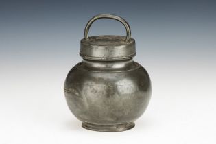 Dutch Bolbous Pewter Leach Jar,