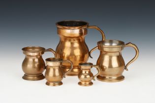 Collection of Victorian Brass Capacity Measures,