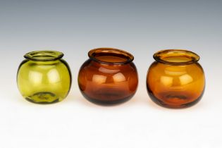 A Collection of 3 Unusual Coloured Leech Jars,