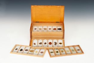 A Small Cabinet of Geological Microscope Slides,