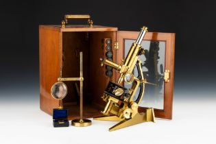 An Exceptionally Fine Presentation Rosenhain Metallurgical Microscope,