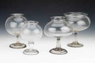 A Collection of 4 Large 19th Century French Apothecaries Leech Jars,