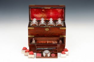 A Fine Brass Bound Travelling Medicine Chest,