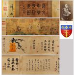 A Chinese Hand Scroll Painting By Zhao Mengfu