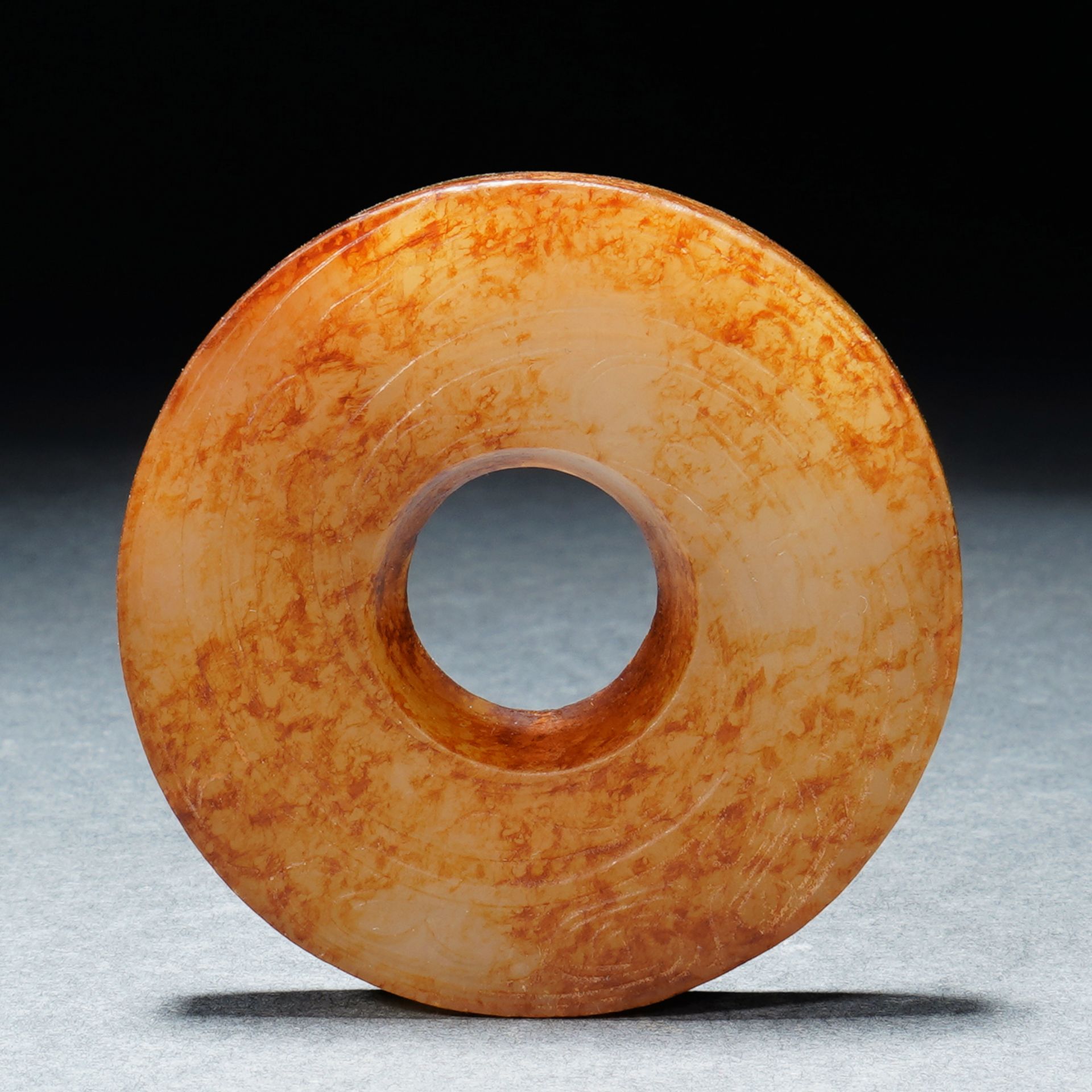 A Chinese Incised Archaistic Jade Disc Bi - Image 7 of 7